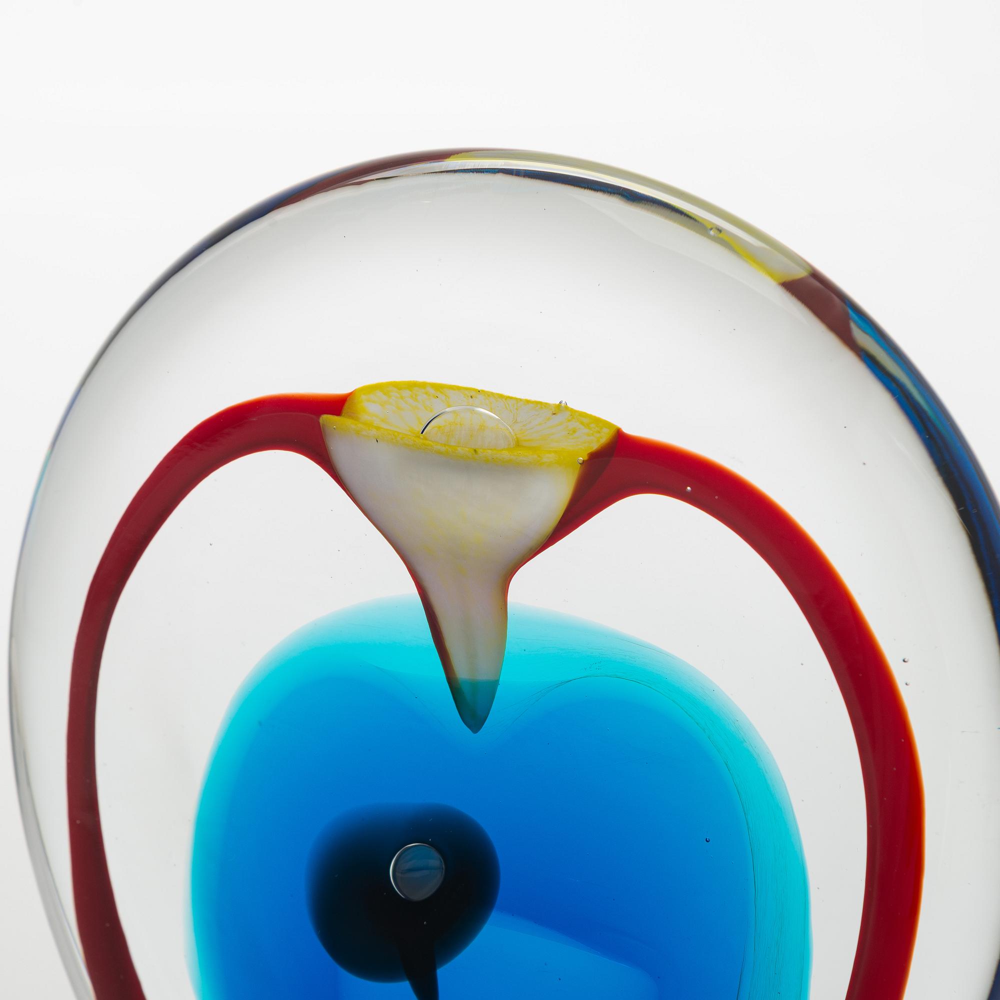 Oiva Toikka, skulptur, "Lollipop", signerad Oiva Toikka, Nuutajärvi 2004 135/200.