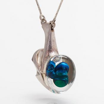 Björn Weckström, A sterling silver and acrylic necklace "Space apple". Lapponia 1978.