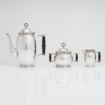 Axel Larson, kaffeservis, 3 delar, silver, Helsingborg, 1920,