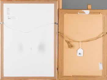 POUL S. CHRISTIANSEN, kolteckningar, 2 st, den ena signerad, daterade 1881 och 1885.