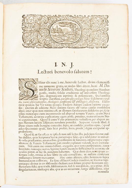 Daniel Severin Scultetus, book, 'Danielis Severini Sculteti Theologi quondam Hamburgensis celeberrimi..., Lünenburg 1726.