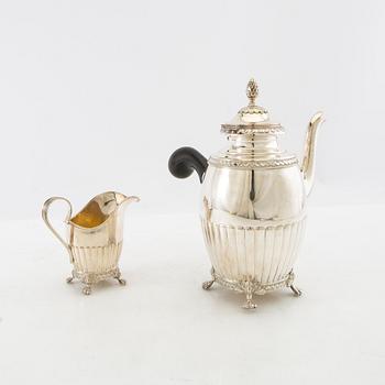 Coffee pot and cream jug Gustavian style silver GAB Stockholm 1937.