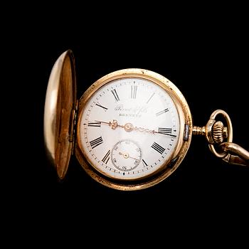 POCKET WATCH WITH CHAIN, Perret  & fils Brenets.
