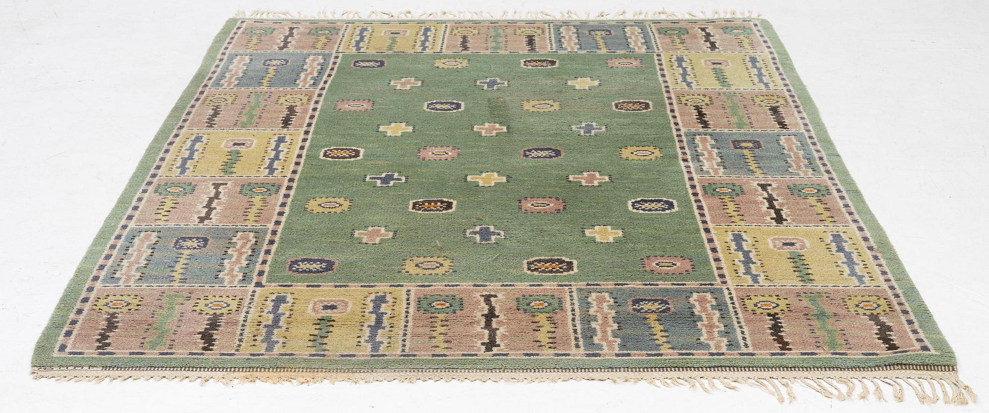Märta Måås-Fjetterström, a carpet, 'Älgö', knotted pile, c. 248 x 178 cm, signed AB MMF.