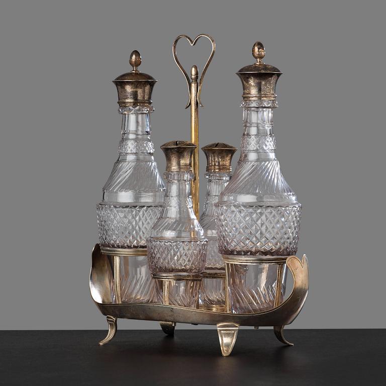 A late Gustavian cruet-set, early 19th century.