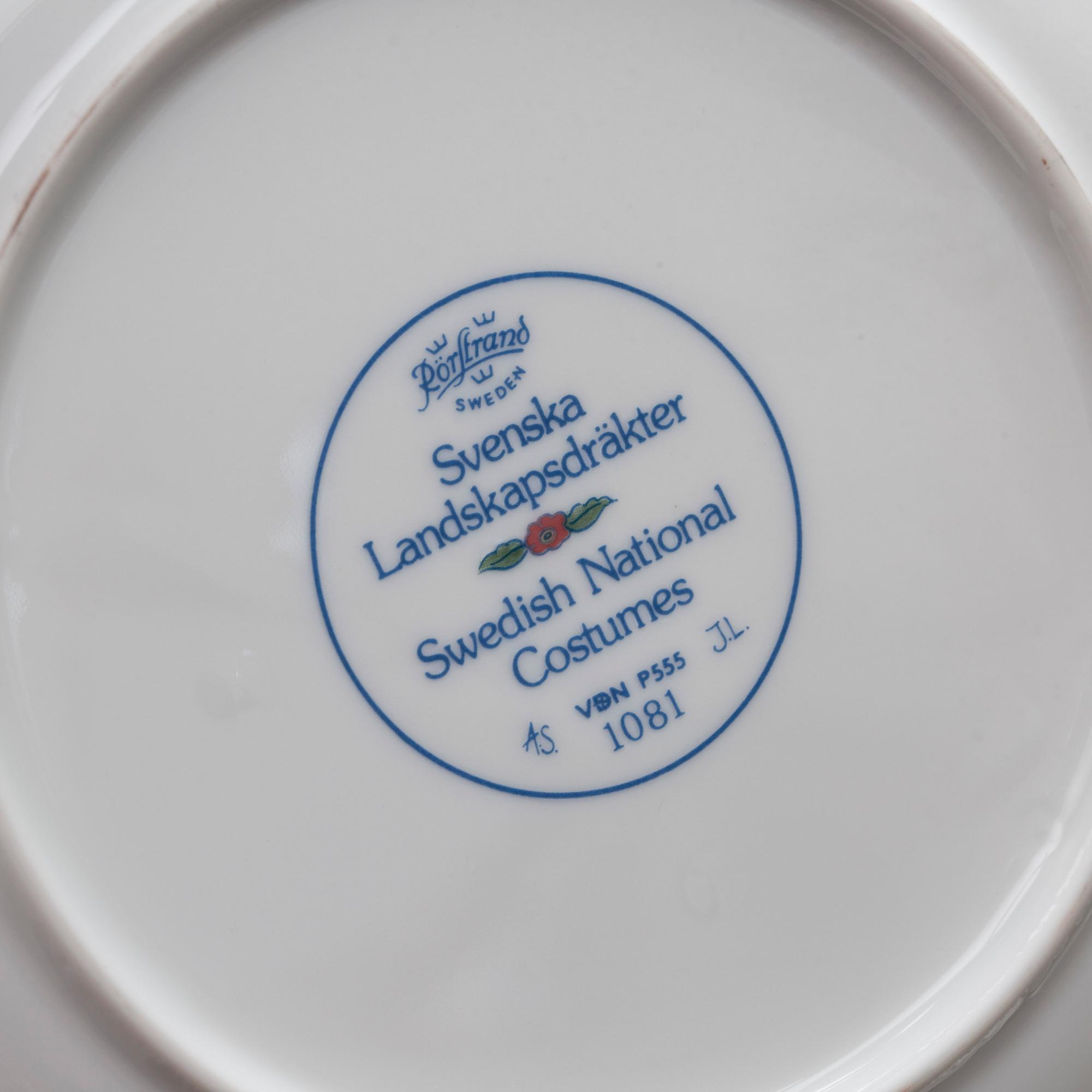 KAFFESERVIS, 55 delar, "Svenska landskapsdräkter" Rörstrand.