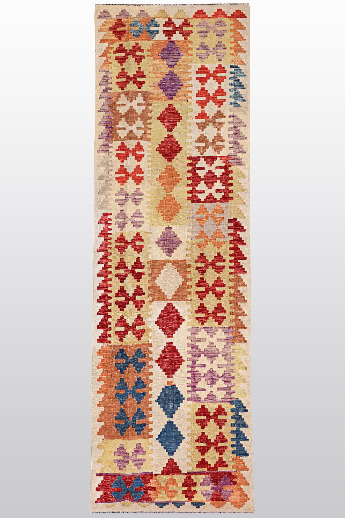 A runner, kilim, ca 298 x 74 cm.