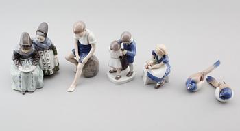 FIGURER, 6 st, porslin, Royal Copenhagen och Bing & Gröndahl, Danmark, 1900-talets andra hälft.
