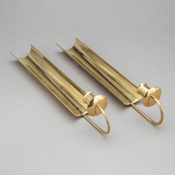 VÄGGLAMPETTER, ett par, Reflex", Pierre Forsell, Skultuna, 1900-talets andra hälft.