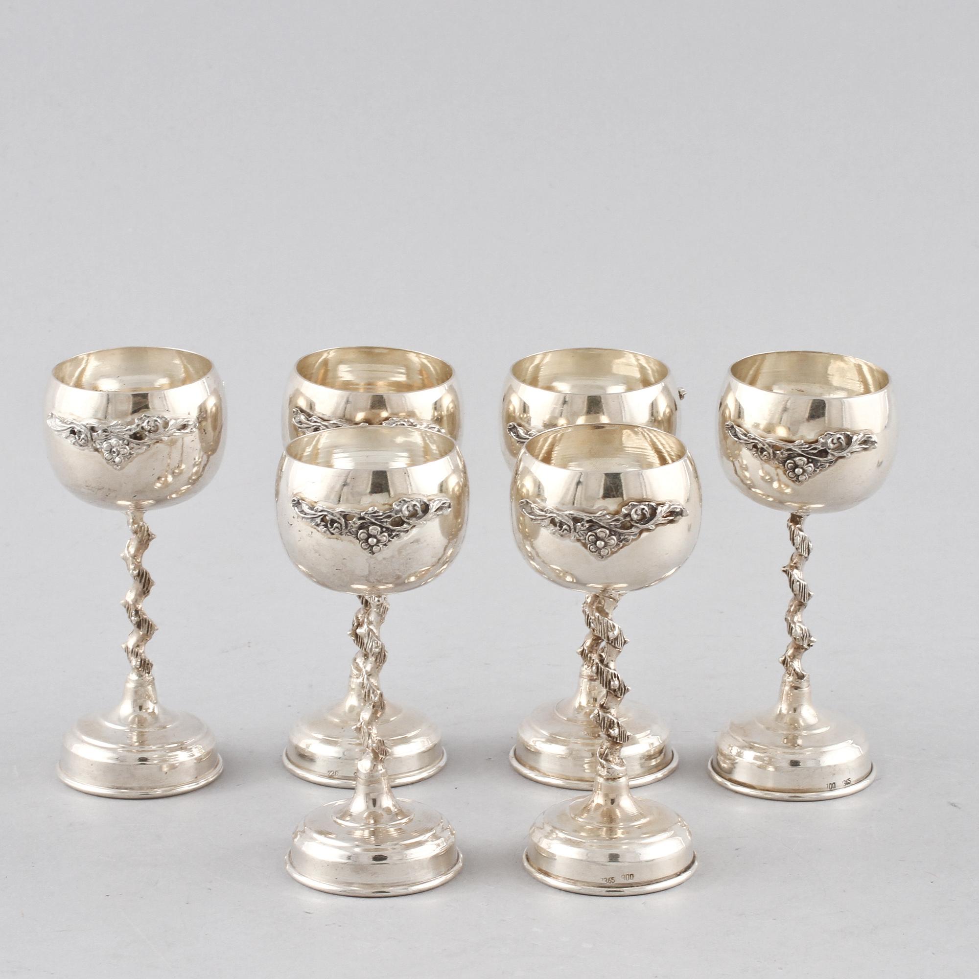 BÄGARE, silver, utländska stämplar, 1900-tal. Vikt 340 g.