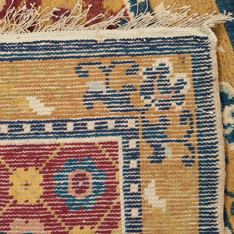 MEDITATION RUGS, 3 PIECES. Semi-antique China. 197 x 70,5, 203 x 69 and 203,5 x 67 cm.