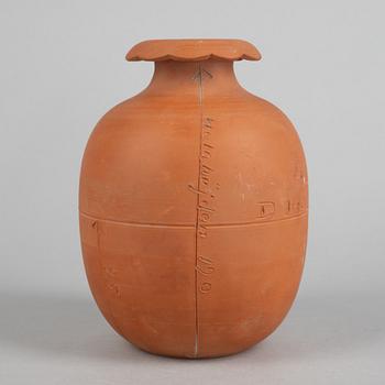 Stig Lindberg, a unique faience prototype, model 65, Gustavsbergs studio, Sweden 1940s.
