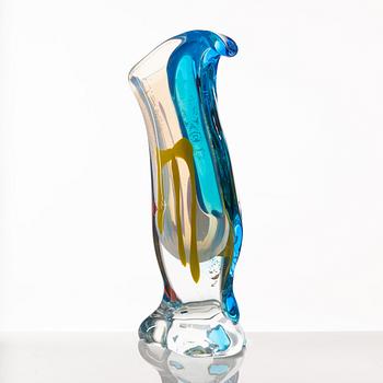 A glass vase, possibly Murano, Italy.