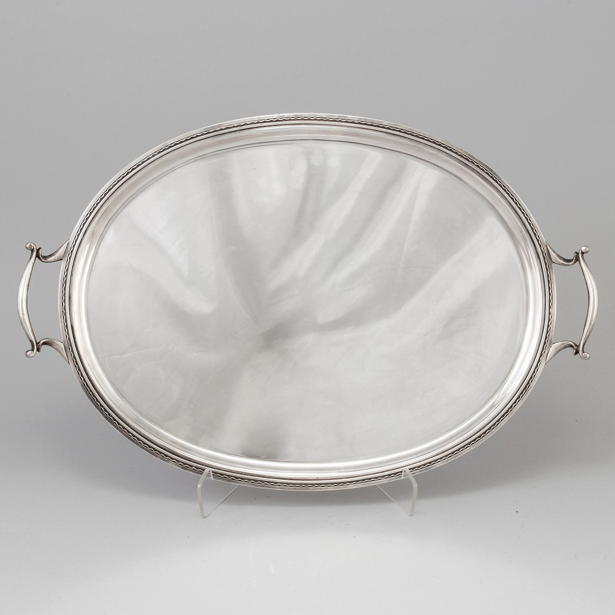 A SILVER PLATED TRAY, CG Råström, Stockholm, 20th century.