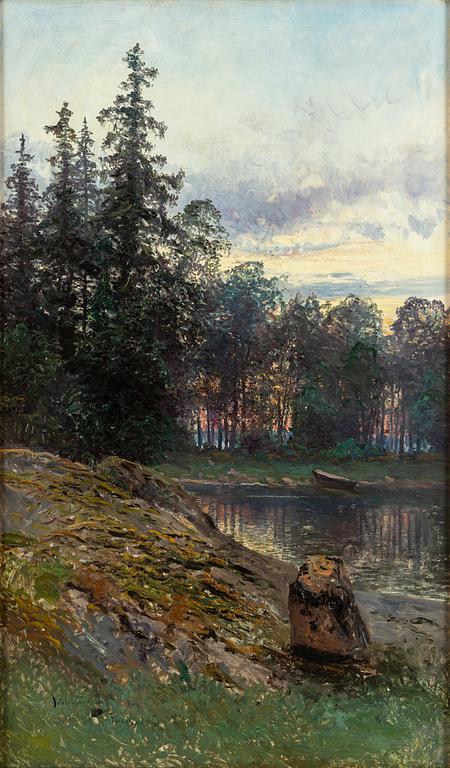 JOHAN KINDBORG, oil on canvas, signed and dated Furusund 1898.