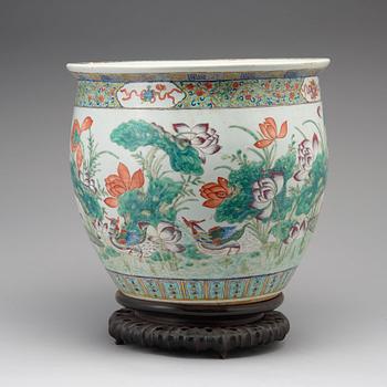 FISKBASSÄNG, porslin. Sen Qingdynasti, 1800-tal.