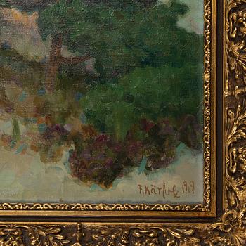 Fritz Kärfve, olja på duk, signerad och daterad 1919.