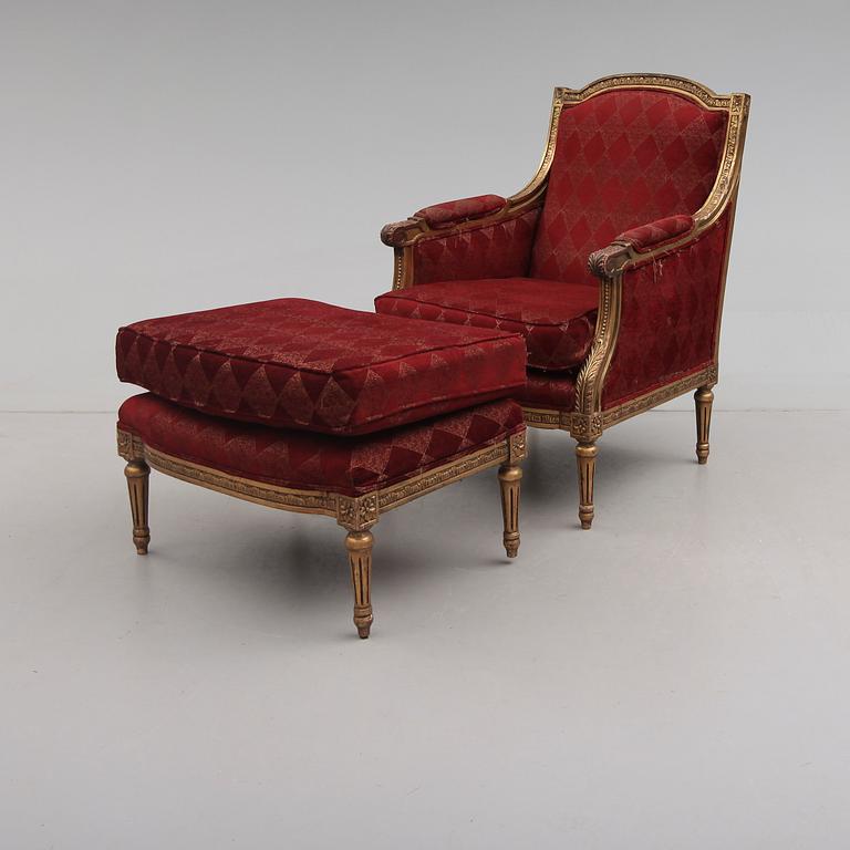 BERGÈRE MED FOTPALL, Louis XVI stil,