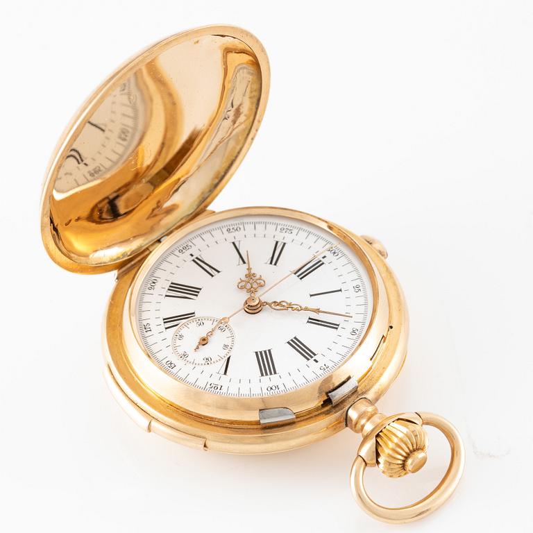 Fickur, savonett, repeter, kronograf, 53 mm.