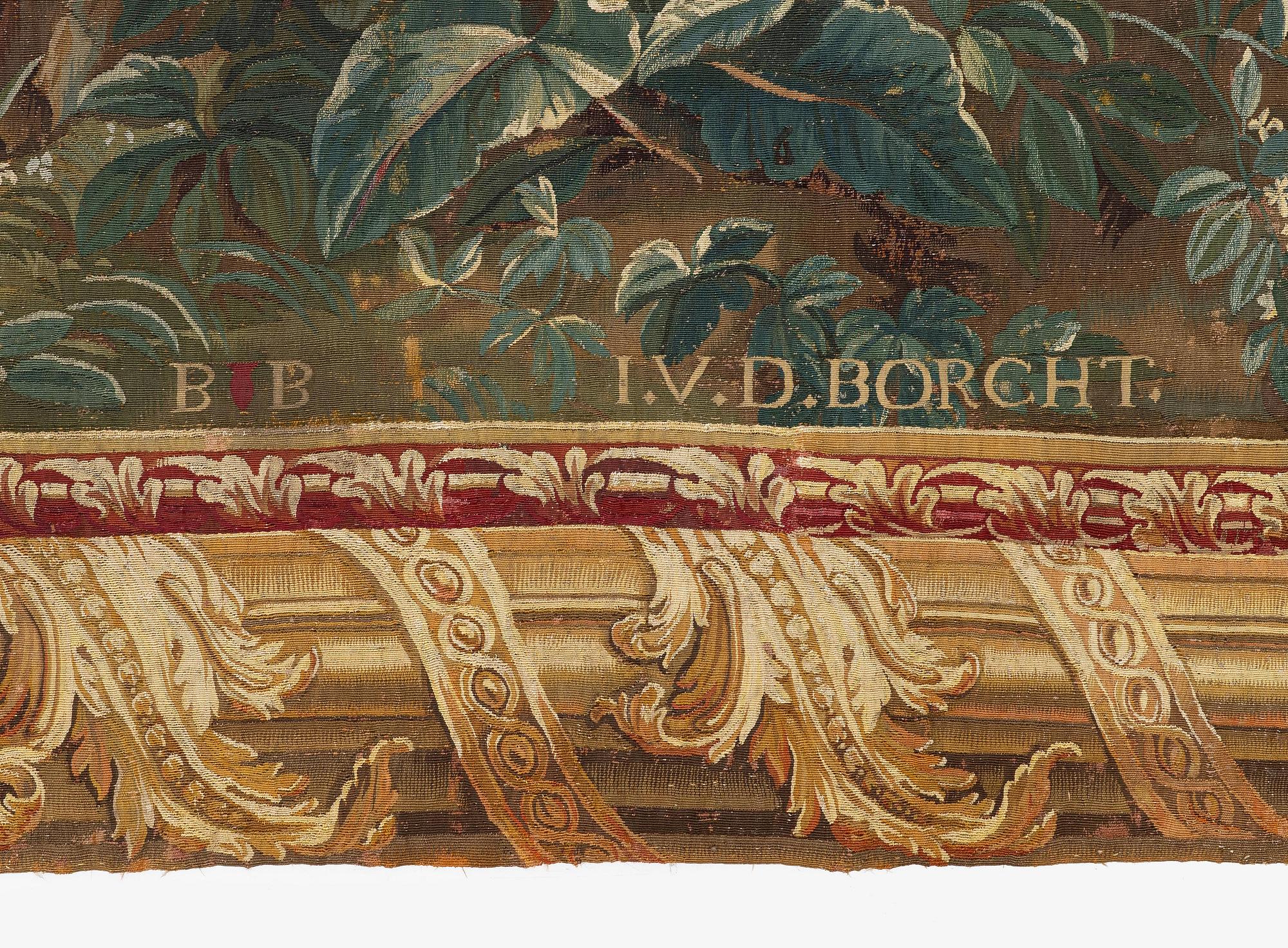 Jacob van der Borcht, vävd tapet, "Kermess" gobelängteknik ca 337 x 278 cm, Bryssel, Flanderna, signerad I. V. D BORCHT & Bryssels stadsmärke.