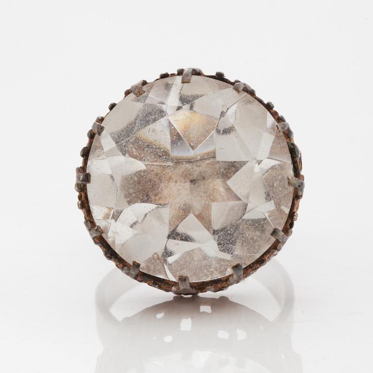 A Bengt Hallberg silver and rock crystal ring.
