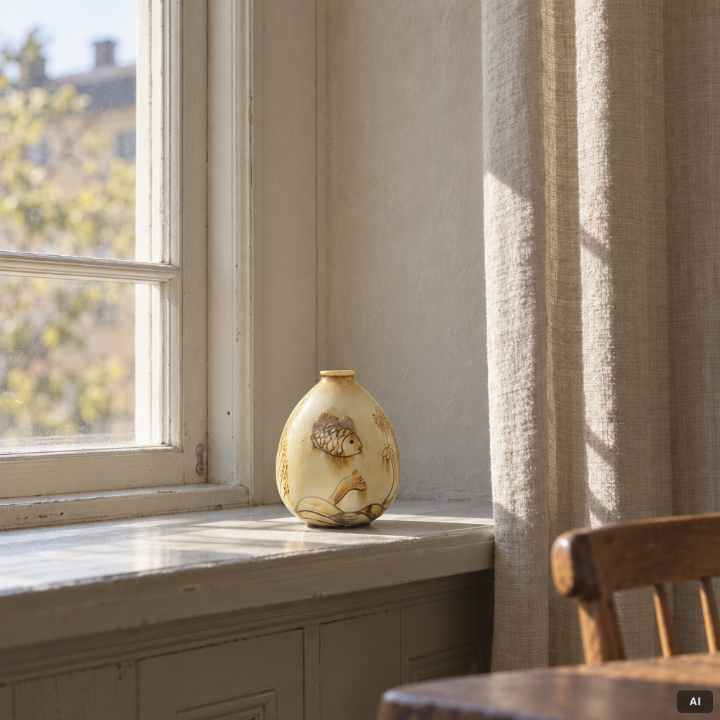 Gertrud Lönegren, a stoneware vase, Rörstrand 1930s-40s.
