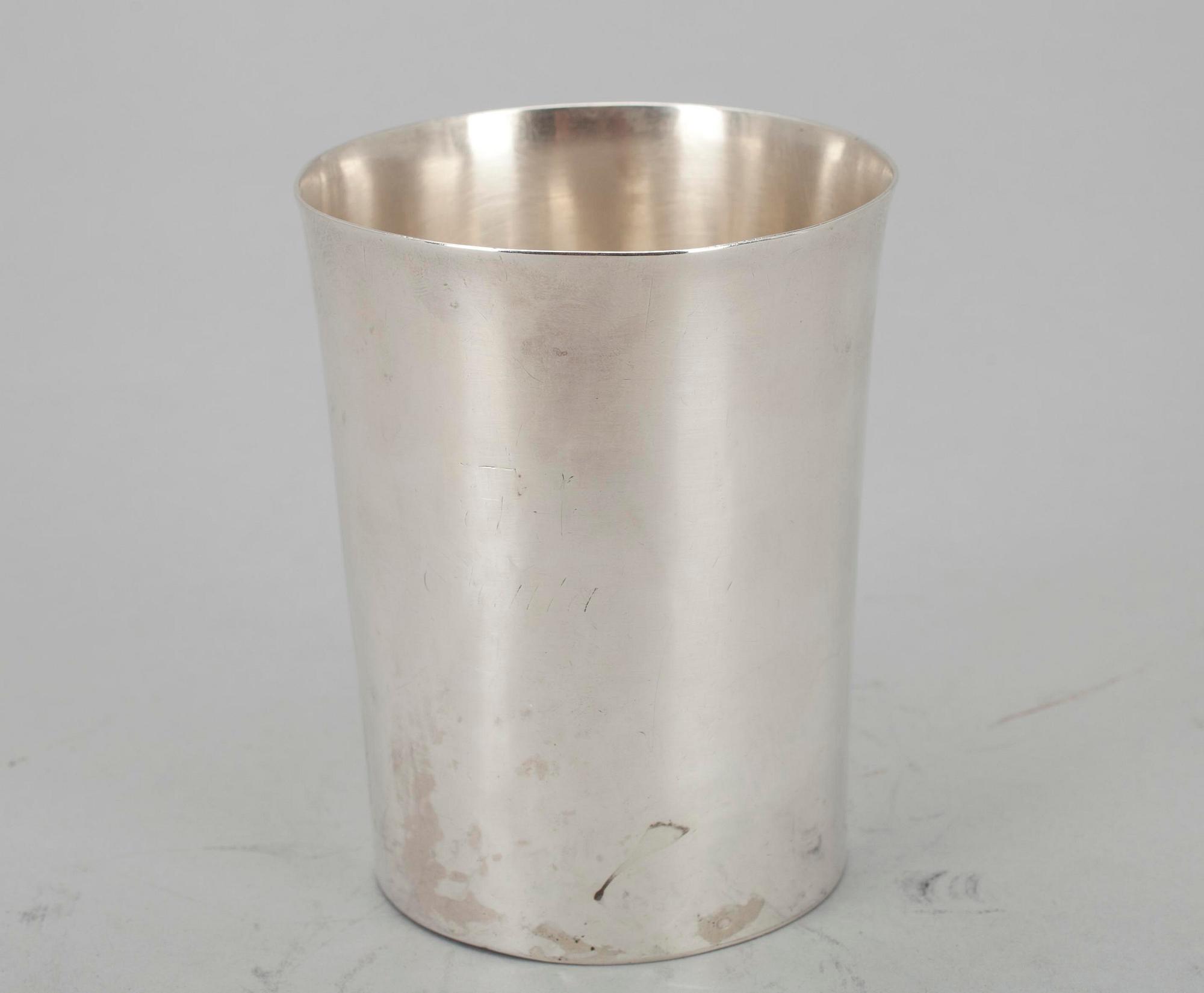 BÄGARE, silver, Faro, Portugal 1800-talets första hälft. Vikt 156 g.
