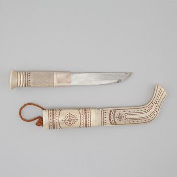 TORE SUNNA, kniv, helhorn, signerad.