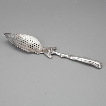 FISKSPADE, nysilver, troligen GBF, Stockholm, sekelskiftet 1800/1900.