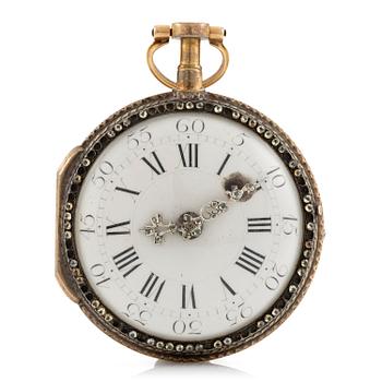 159. A gold and diamond pocket watch by Charles Le Roy (watchmaker in Paris 1733-71).