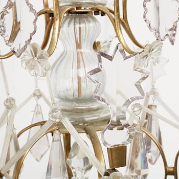 A Swedish Rococo 18th century six-light chandelier.