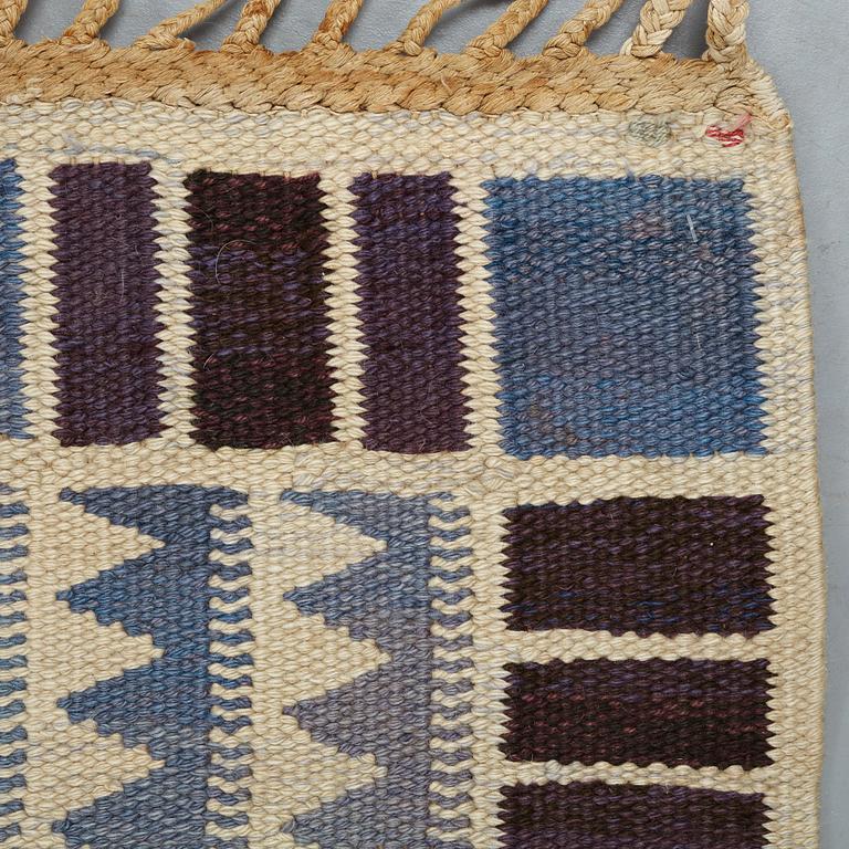 Barbro Nilsson, a carpet, "Salerno blå", flat weave, ca 312 x 201,5-205,5 cm, signed AB MMF BN.