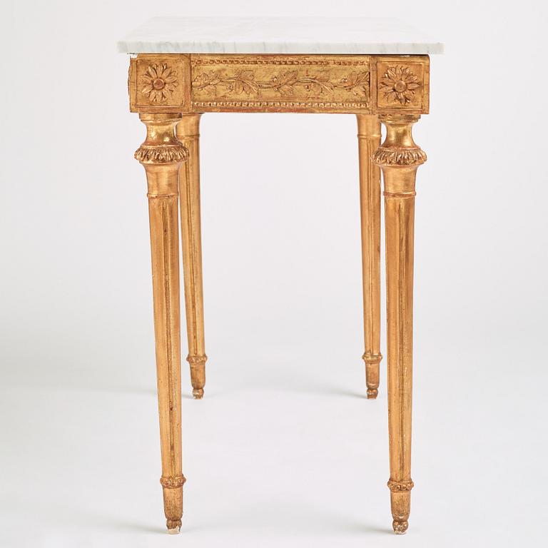 A Gustavian console table, Stockholm, late 18th century.