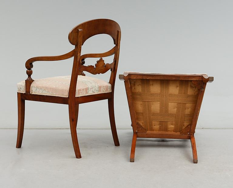 KARMSTOLAR, 1 par, Karl-Johan, 1800-talets mitt.