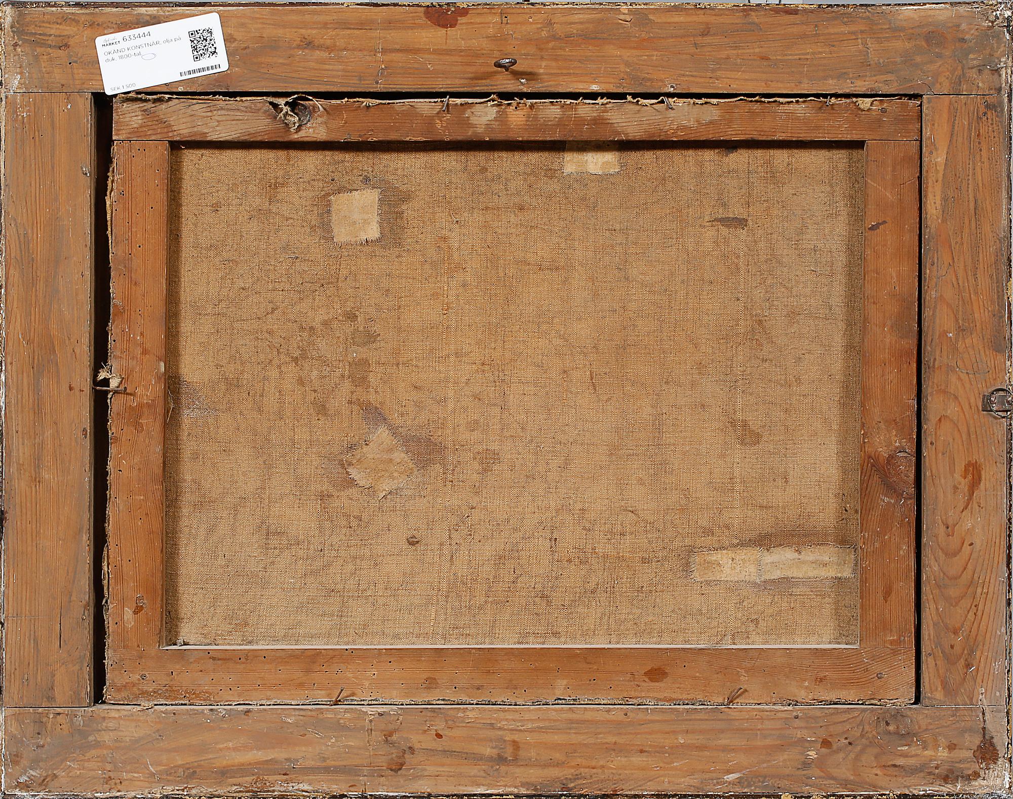 OKÄND KONSTNÄR, olja på duk, 1800-tal.