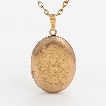 Kaulakoru/Medaljonki, 18K kultaa. Frans Wilhelm Tanner, Pori 1907.