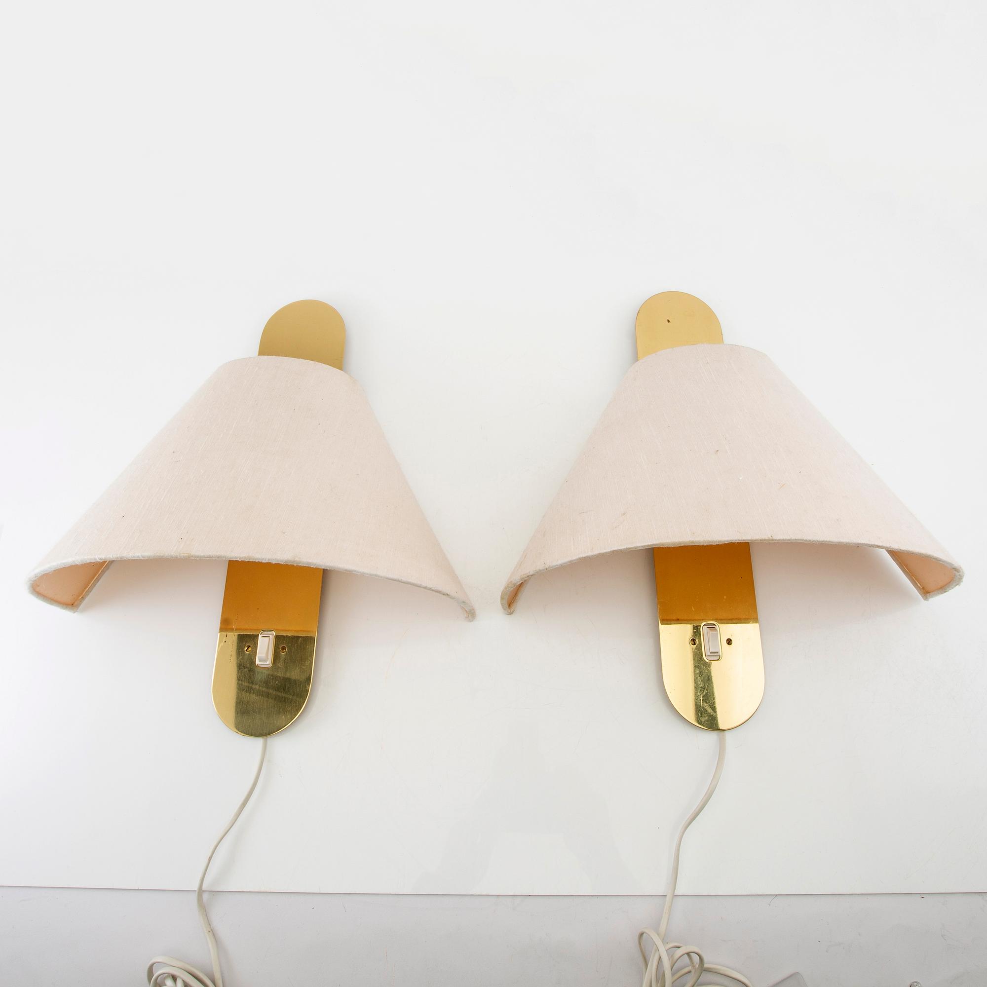 Wall lamps, a pair by Bergboms, late 20th century.