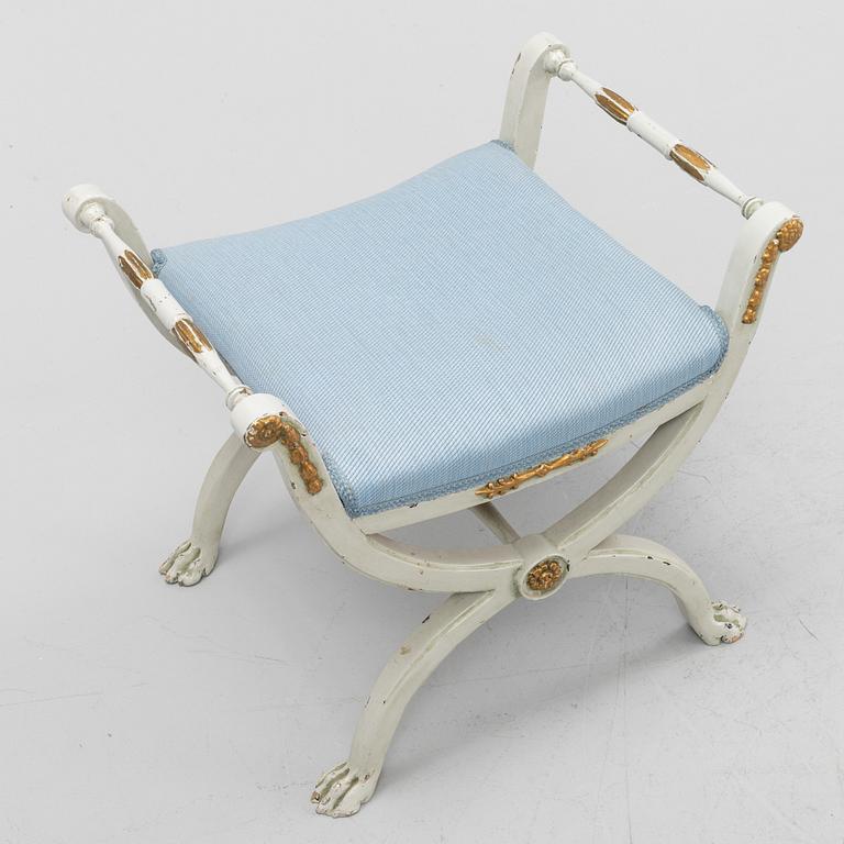 A late Gustavian stool, end of the 18th Century.