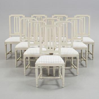 STOLAR, 10 stycken, gustaviansk stil, modern tillverkning.