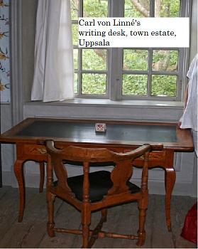 The Carl Linnaeus' writing desk. Swedish Rococo, mid 1700's.