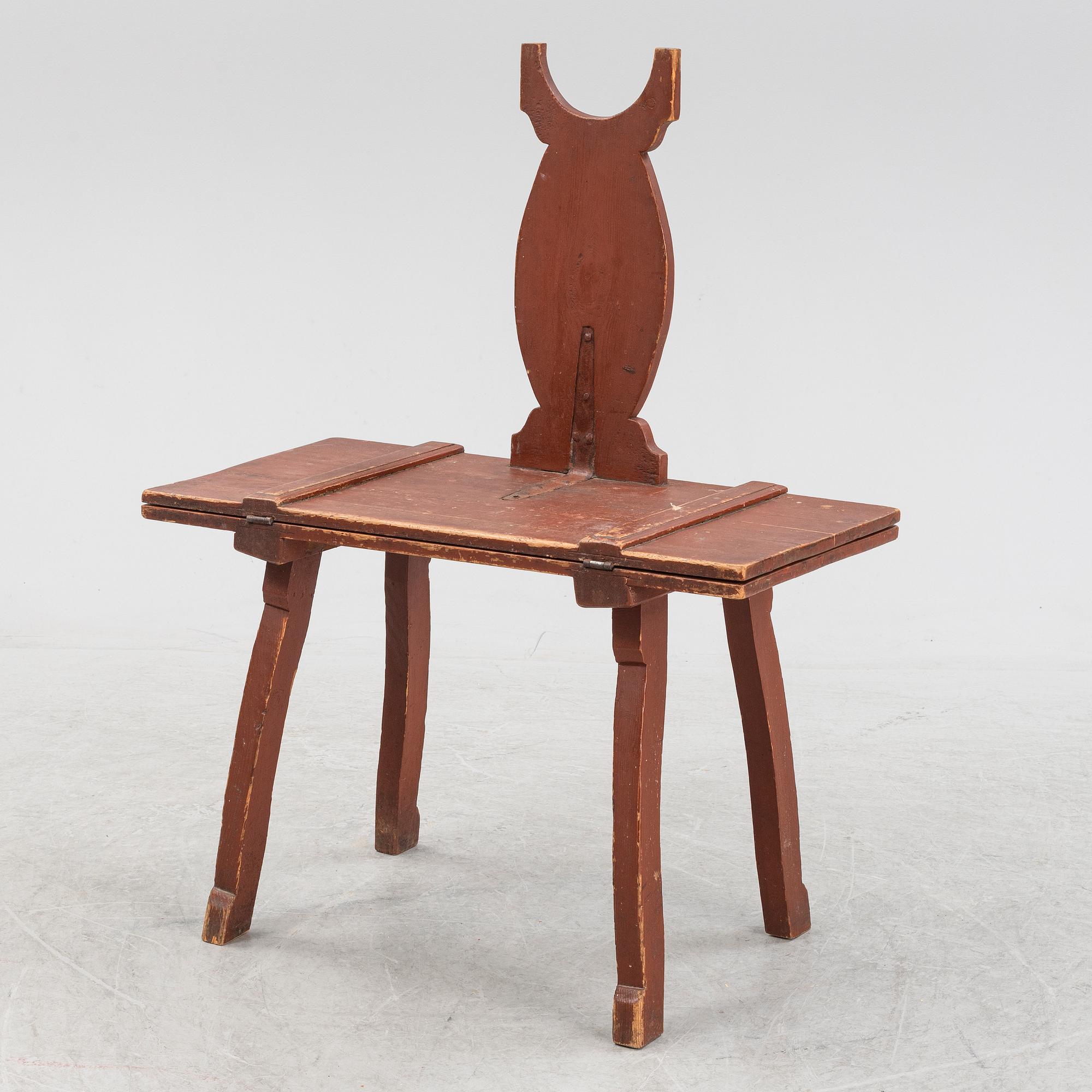 Bordstol, allmoge, 1800-tal.