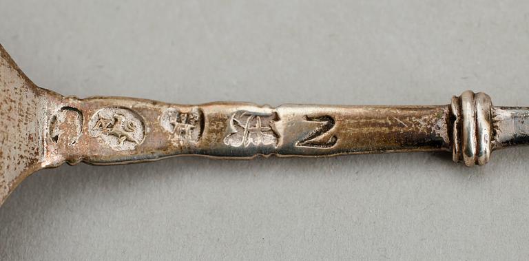 SUPSKED, silver, Anders Falck, Jönköping 1736. Vikt ca 34 g.