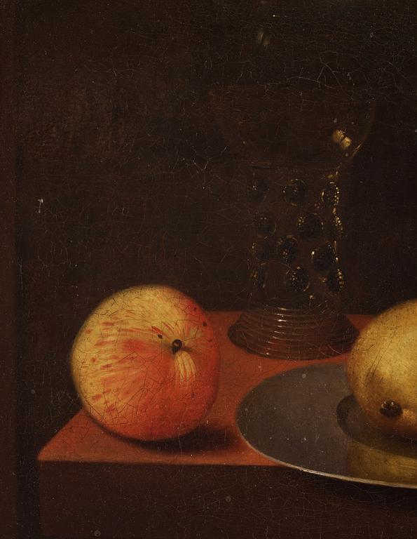 Axel Johan Fägerplan, Still life with glas, fruits and a plate.