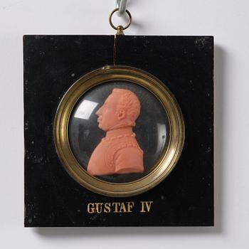 A set of twenty wax portraits of Swedish monarchs, late 19th century.