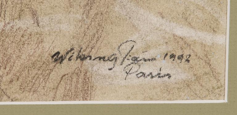 Viking Forsström, crayon drawing, signed and dated Paris 1992.