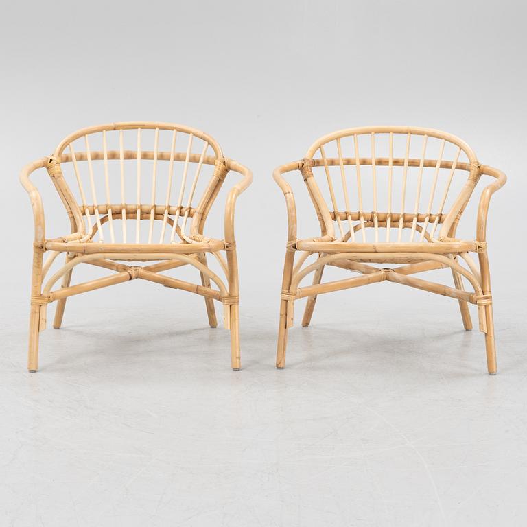 Knut Hagberg & Marianne Hagberg, a pair of 'Albacken' rattan and bamboo easy chairs, IKEA.