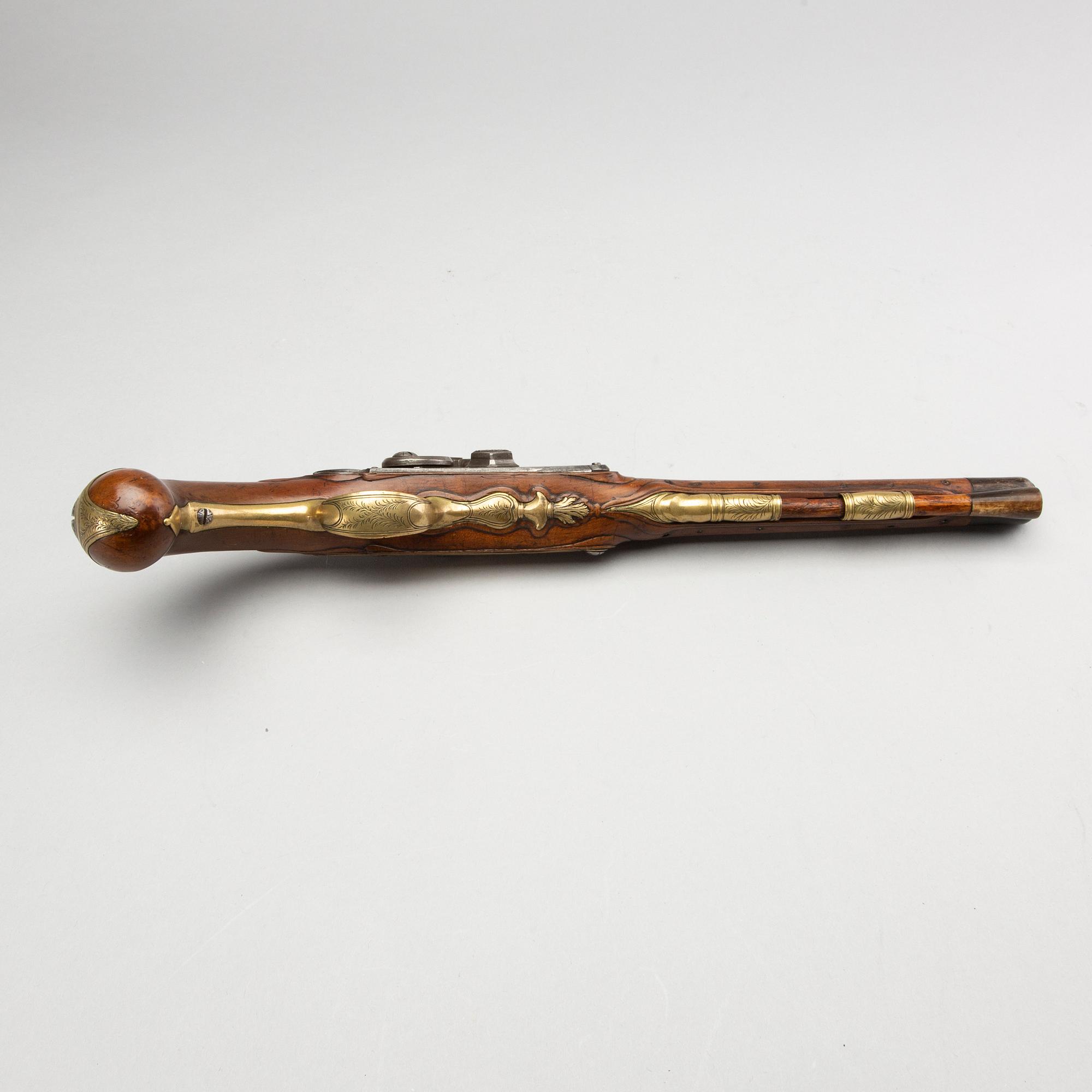 SLAGLÅSPISTOLER, ett par, Sverige 1700-talets andra hälft.