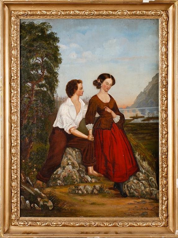 OKÄND KONSTNÄR, olja på duk, signerad CA Sundbeck och daterad 1857.