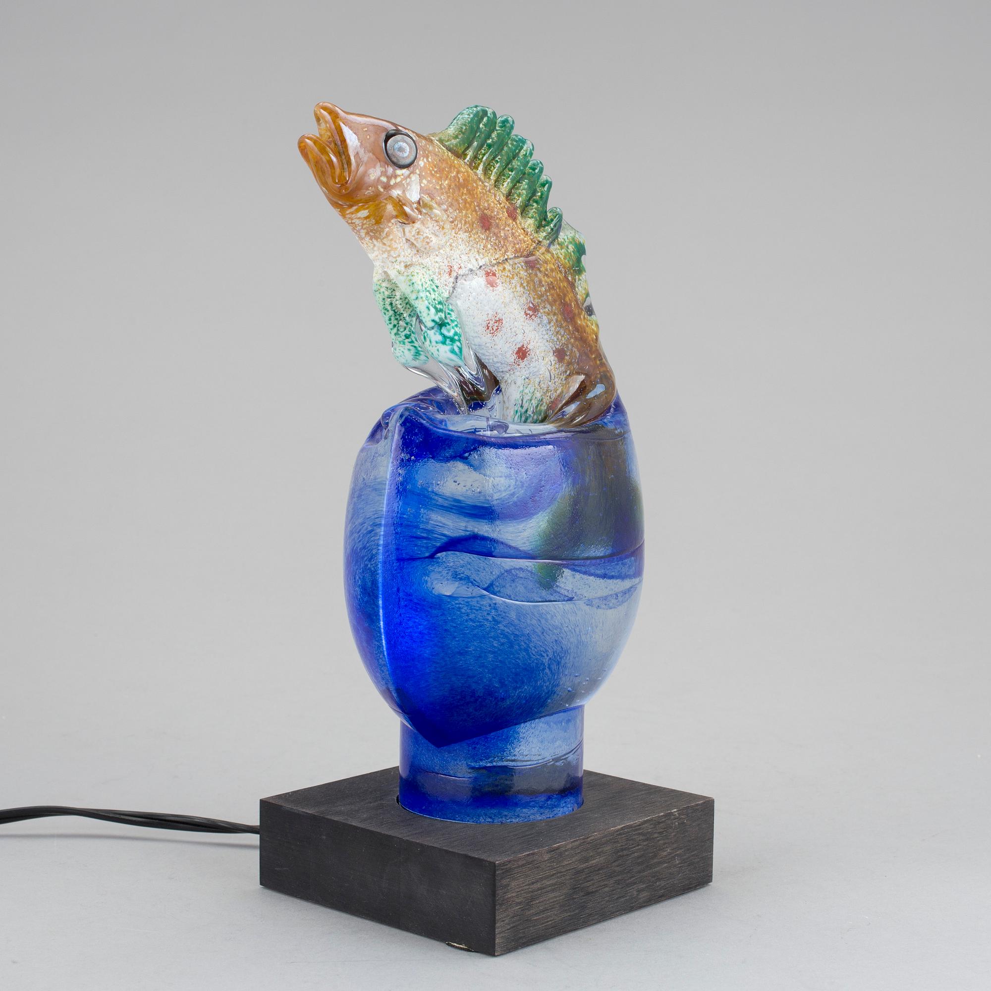 KJELL ENGMAN, skulptur/bordslampa, glas, Kosta Boda, 100 exemplar.
