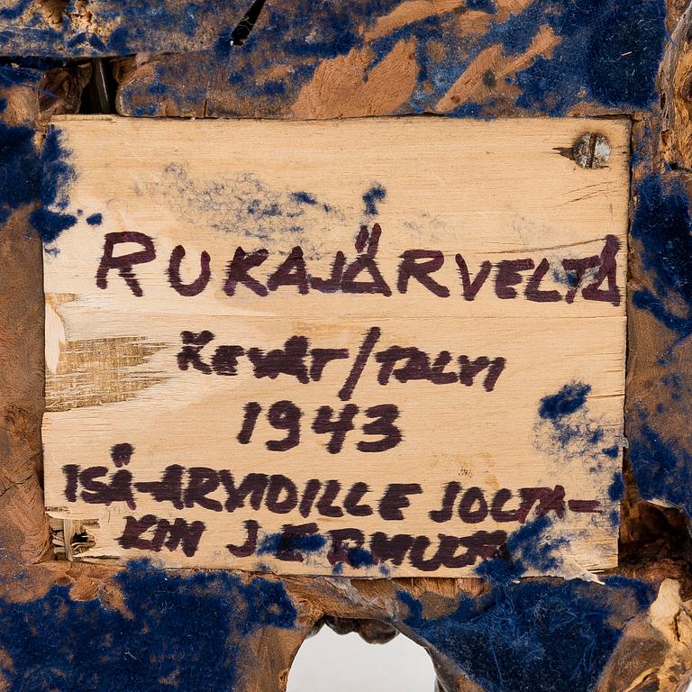 A Finnish 1940s burl table light, Rukajärvi 1943.